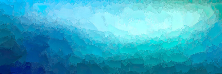 blended sea water brush stroke effect with a blue, pale green and white overlapping polygonal colors that create a textured appearance and form an indistinct abstract landscape form.