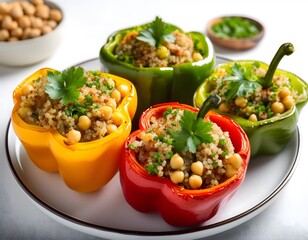 Stuffed Bell Peppers with Quinoa and Chickpeas