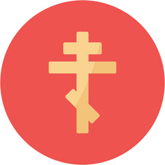 Obraz premium Orthodox Cross icon vector image. Can be used for Carnival.