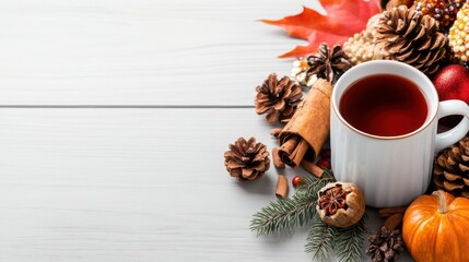 Cozy Seasonal Beverages with Autumn Elements