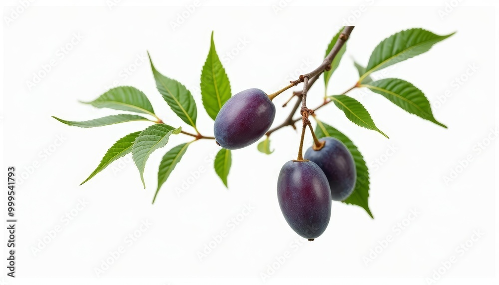 Canvas Prints  Fresh plums hanging from a branch