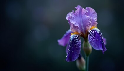  Elegance in Bloom  A single iris flower in focus