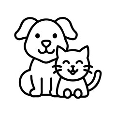 Fototapeta premium Cute dog and cat together with happy expressions on white background for pet and companionship concepts 