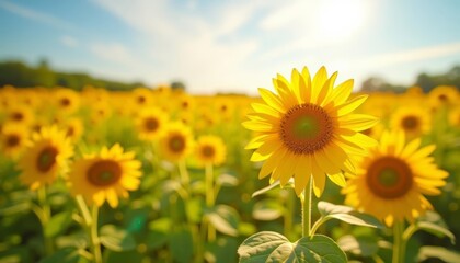 Obraz premium Bright and Beautiful A Field of Sunflowers