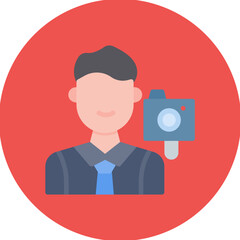 Male Vlogger icon vector image. Can be used for Video Blog.