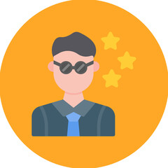 Male Celebrity icon vector image. Can be used for Video Blog.