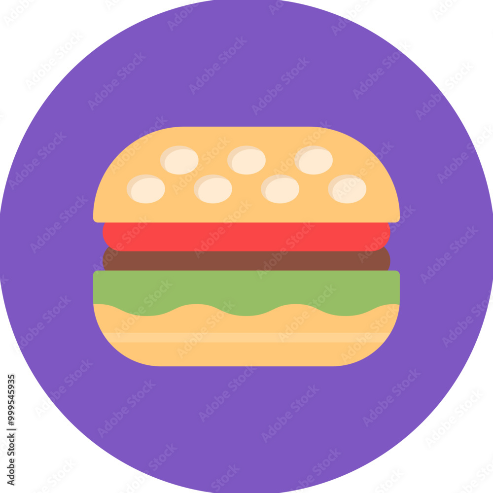 Sticker Burger icon vector image. Can be used for Bar.