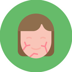 Dry Skin icon vector image. Can be used for Cosmetology.