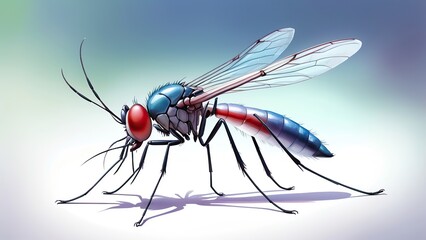 Watercolor painting of a Mosquito