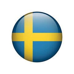 Obraz premium National flag icon of Sweden. Isolated on white vector illustration.