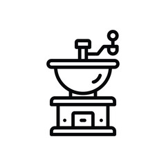 Black line icon for coffee grinder