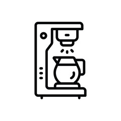 Black line icon for coffee machine