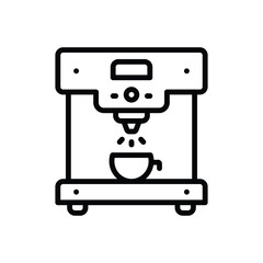 Black line icon for coffee machine