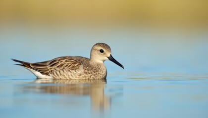Fototapeta premium Peaceful moment in nature A bird finds tranquility on the waters surface