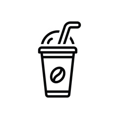 Black line icon for coffee shake