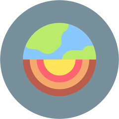 Earth Layers icon vector image. Can be used for Geography.