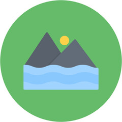 Lake icon vector image. Can be used for Geography.