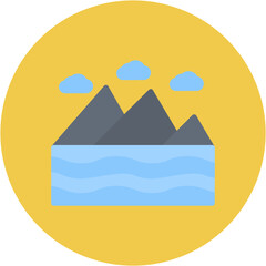 River icon vector image. Can be used for Geography.