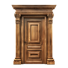 Obraz premium Elegant Raised Panel Architectural Door Design with Transparent Background