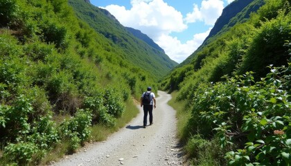 Obraz premium Exploring the serene mountain trail