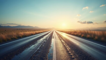 Fototapeta premium Endless road to the horizon