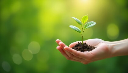  Nurturing the Future  A Hand Holding a Seedling
