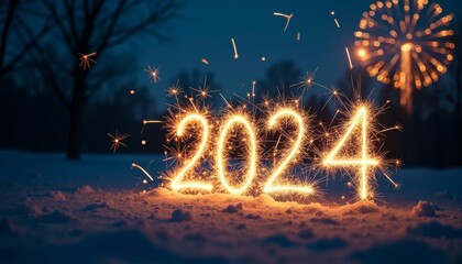 Celebrating the arrival of 2024 with a sparkly fireworks display