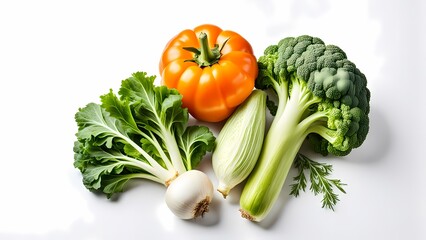 vegetables on a white background