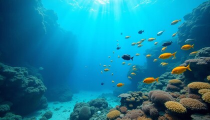 Naklejka premium Dive into the depths of the oceans vibrant life