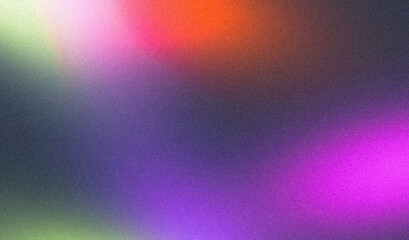 Glowing abstract grainy gradient background, magenta purple blue green noisy texture color shape banner poster cover header backdrop design