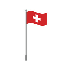 Swiss national flag isolated on white. Vector illustration