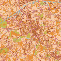Obraz premium Map of Gelsenkirchen in Germany in a sandy theme. Contains layered vector with roads water, parks, etc.