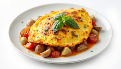  Deliciously baked eggplant with fresh herbs and vegetables