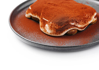 Classic tiramisu dessert on plate