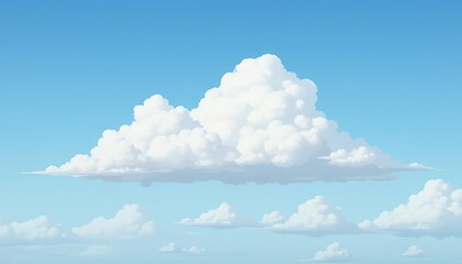 Clear skies with fluffy clouds