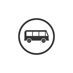 Bus sign icon. Public transport symbol icon isolated on transparent background
