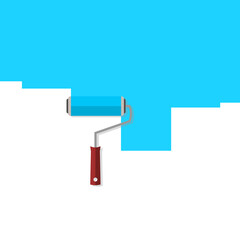 Paints wall with painting roller icon isolated on transparent background