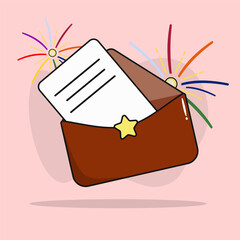letter envelope illustration for  new year event