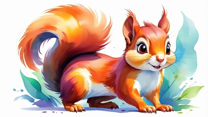 Obraz premium Watercolor painting of a Squirrel