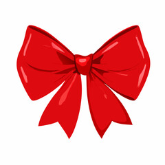 Decorative red bow on a isolated white background (17)