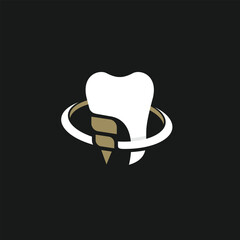 teeth dental implant logo design 