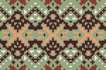 Square Geometric Abstract Patternfolk Embroidery, Aztec Geometric Ornament Print. Design for Carpet, Wallpaper, Clothing, Wrapping, Fabric
