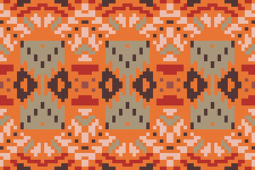Fototapeta premium Pakistan Traditional Pattern Dressfolk Embroidery, Aztec Geometric Ornament Print. Design for Carpet, Wallpaper, Clothing, Wrapping, Fabric