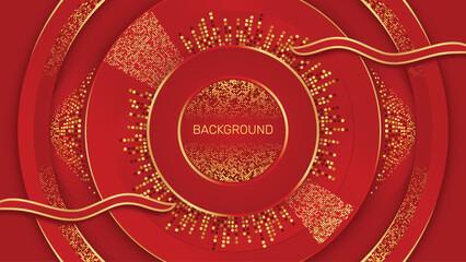 red background with golden ornament