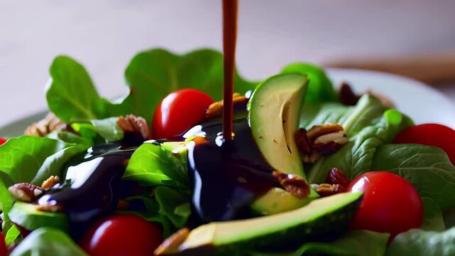 Fresh Avocado Salad with Cherry Tomatoes and Pecans