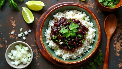 Arroz con Frijoles Negros - Cuban Rice with Black Beans (Cuban Cuisine)