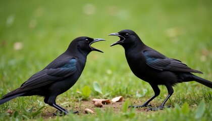 Fototapeta premium A lively exchange in the wild