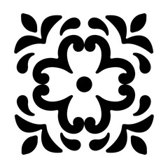 A solid style icon of flower ornament 