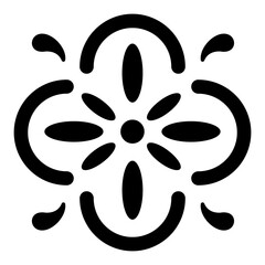 A solid icon of mandala shape 