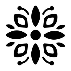 Mandala ornament icon in solid style 